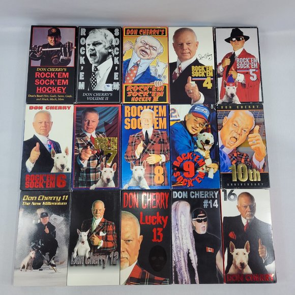 VHS NHL Don Cherry Rock Em Sock Em Vintage Hockey 15 VHS Video Tapes - Picture 2 of 2